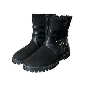 NWOB Evans Women's Wide Fit Hadley Moto Ankle Boot Booties Buckle 9W